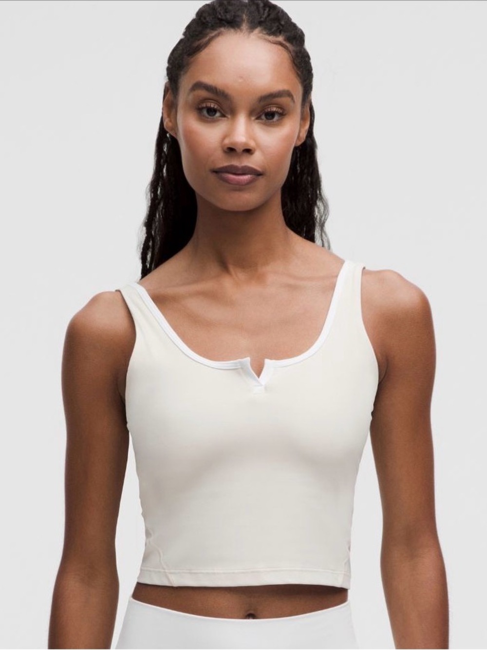 lululemon athletica Light Ivory Notched-Neck Cropped Tank Top